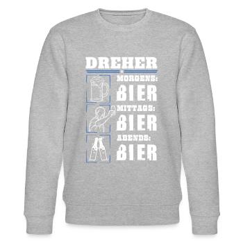 Mein Tagesablauf als Dreher - Stanley/Stella Unisex Bio-Sweatshirt CHANGER  - Grau meliert - Vorne - Nik (191cm) & Marisol (170cm)