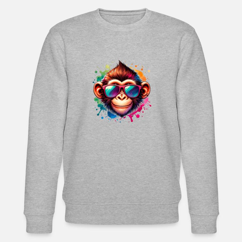 Singe cool - Singe funky - Sweat bio CHANGER Stanley/Stella Unisexe - gris chiné