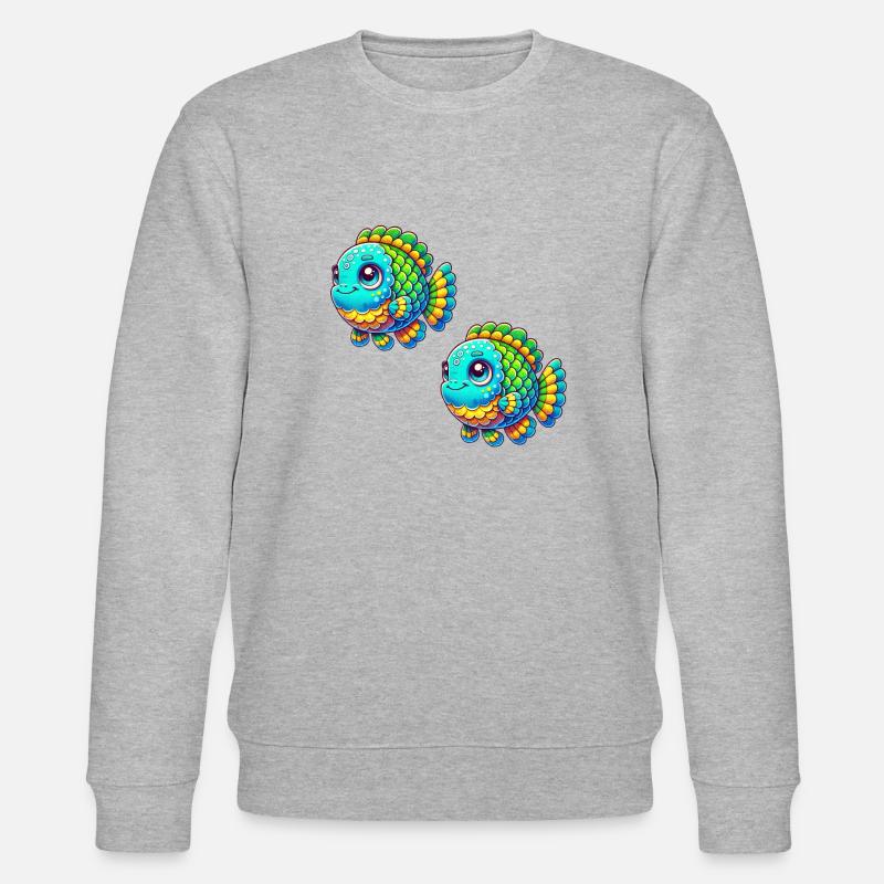 bande dessinée de poisson - Sweat bio CHANGER Stanley/Stella Unisexe - gris chiné