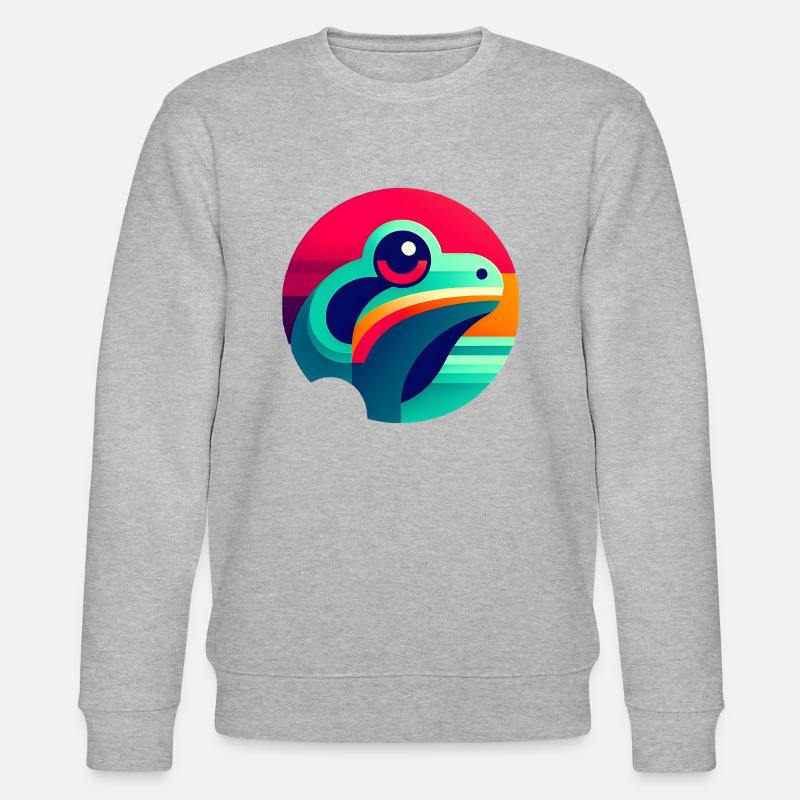 Laubfrosch Illustration abstrakt - Stanley/Stella Unisex Bio-Sweatshirt CHANGER  - Grau meliert