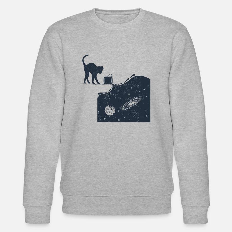 Universe Cat - Stanley/Stella Unisex Bio-Sweatshirt CHANGER  - Grau meliert