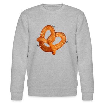 Brezel - - Geschenk, Geschenkidee - Stanley/Stella Unisex Bio-Sweatshirt CHANGER  - Grau meliert - Vorne - Nik (191cm) & Marisol (170cm)