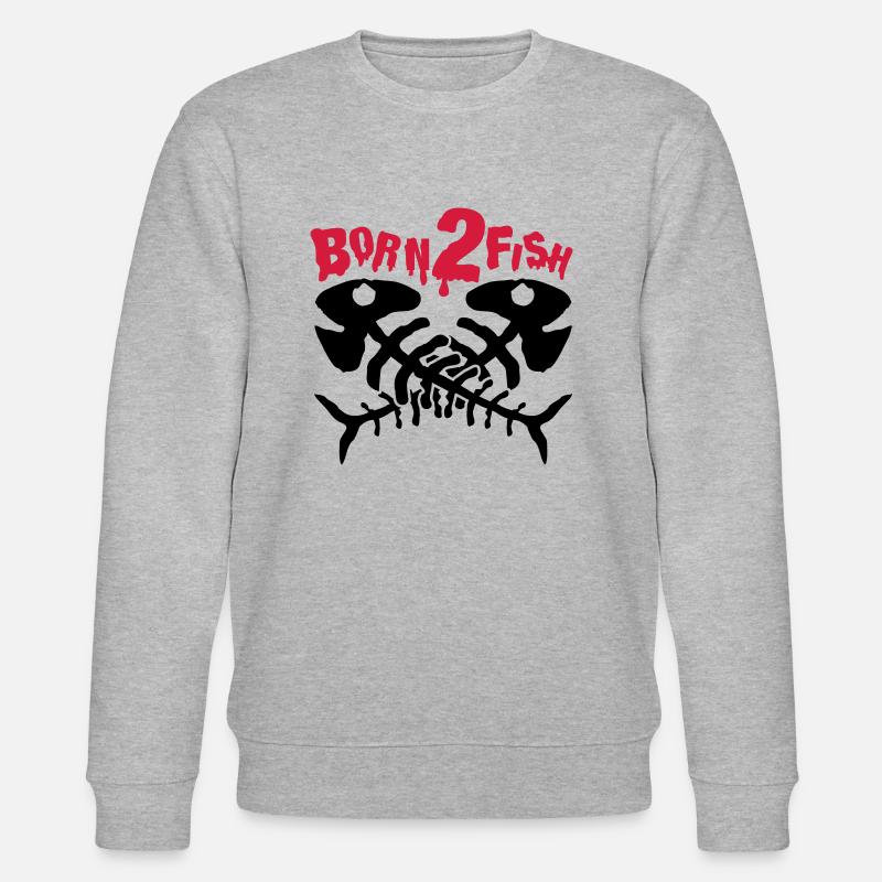 fish_born_to_fish_dx2 - Sweat bio CHANGER Stanley/Stella Unisexe - gris chiné
