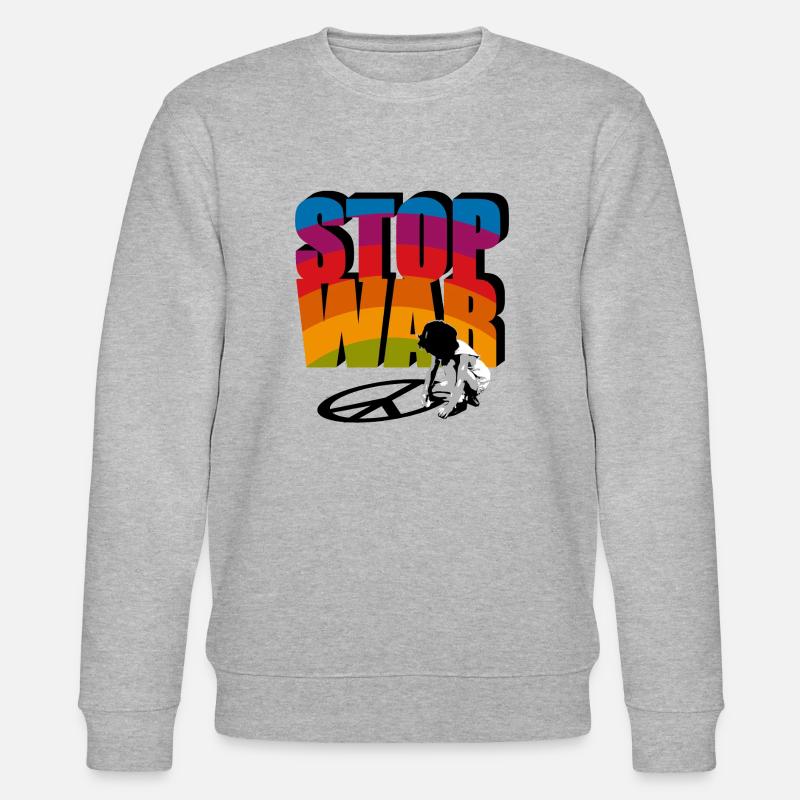 Stop War - Stanley/Stella Unisex Bio-Sweatshirt CHANGER  - Grau meliert