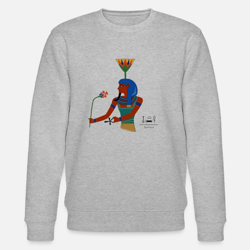 Nefertem I ancient Egyptian deity - Stanley/Stella CHANGER Unisex Organic Sweatshirt - heather grey