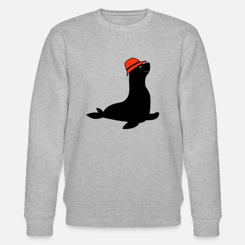 seehund anglerhut - Stanley/Stella Unisex Bio-Sweatshirt CHANGER  - Grau meliert