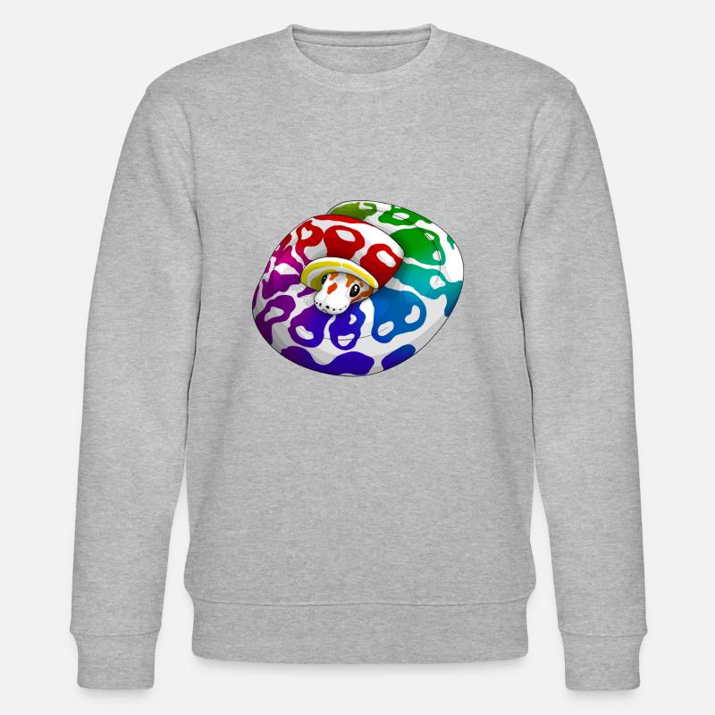 Baby Schlange mit Regenbogen - Stanley/Stella Unisex Bio-Sweatshirt CHANGER - Grau meliert