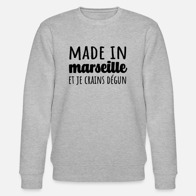 teeshirt marseille humour expression dégun - Sweat bio CHANGER Stanley/Stella Unisexe - gris chiné