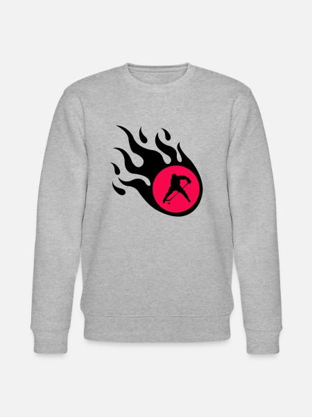 Hockey Flame - Stanley/Stella CHANGER Unisex Organic Sweatshirt - heather grey