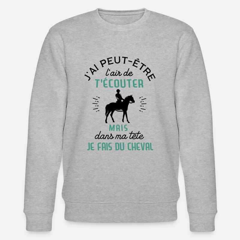 Cheval - cadeau - équitation - Sweat bio CHANGER Stanley/Stella Unisexe - gris chiné