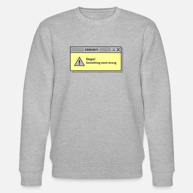 Warnmeldung Systemdialog Fehler Computer - Stanley/Stella Unisex Bio-Sweatshirt CHANGER  - Grau meliert