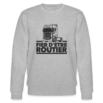 FIER D’ÊTRE ROUTIER ! 🚛 - Sweat bio CHANGER Stanley/Stella Unisexe - gris chiné - Devant - Nik (191cm) & Marisol (170cm)