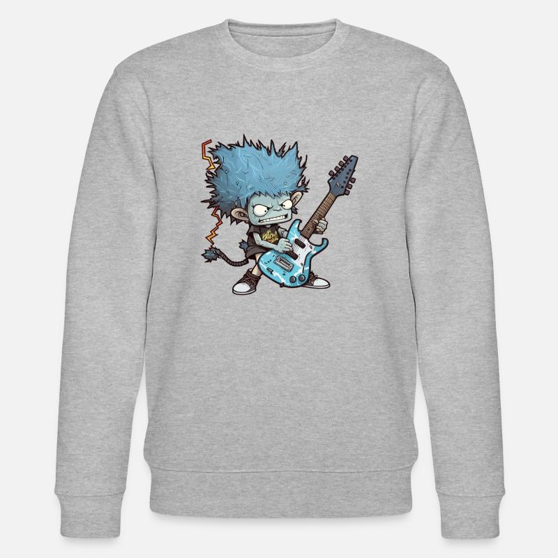 Crazy Guitar Boy - Stanley/Stella Unisex Bio-Sweatshirt CHANGER  - Grau meliert