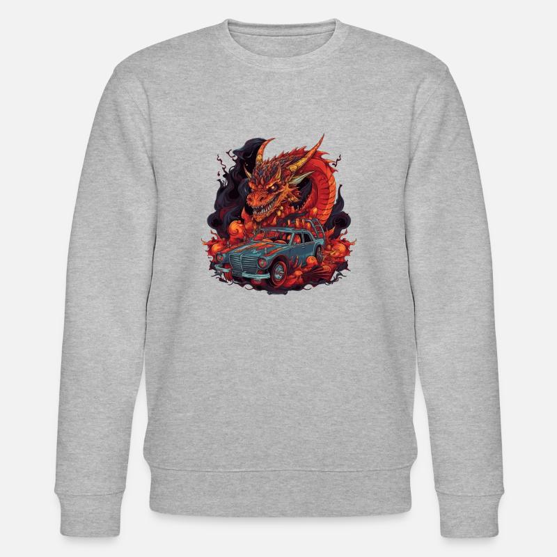 Drachen Auto - Stanley/Stella Unisex Bio-Sweatshirt CHANGER  - Grau meliert