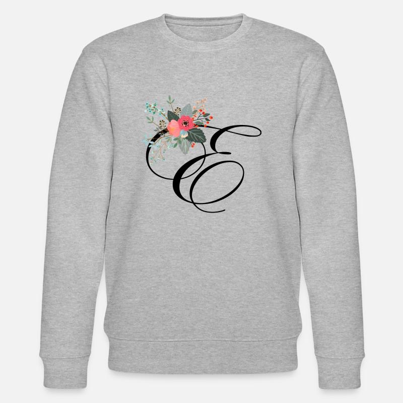 Letter e fleuris - Stanley/Stella Unisex Bio-Sweatshirt CHANGER  - Grau meliert