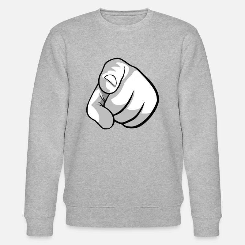 Zeigefinger - Stanley/Stella Unisex Bio-Sweatshirt CHANGER  - Grau meliert