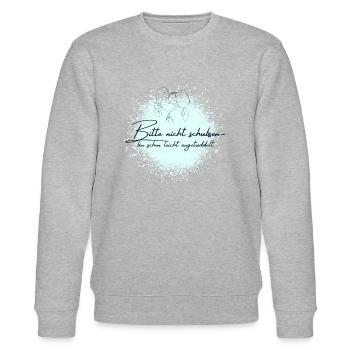 Bitte nicht schubsen- bin schon leicht angetüddelt - Stanley/Stella Unisex Bio-Sweatshirt CHANGER  - Grau meliert - Vorne - Nik (191cm) & Marisol (170cm)