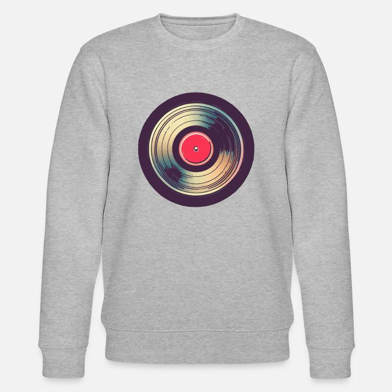 Disque vinyle rétro - Sweat bio CHANGER Stanley/Stella Unisexe - gris chiné