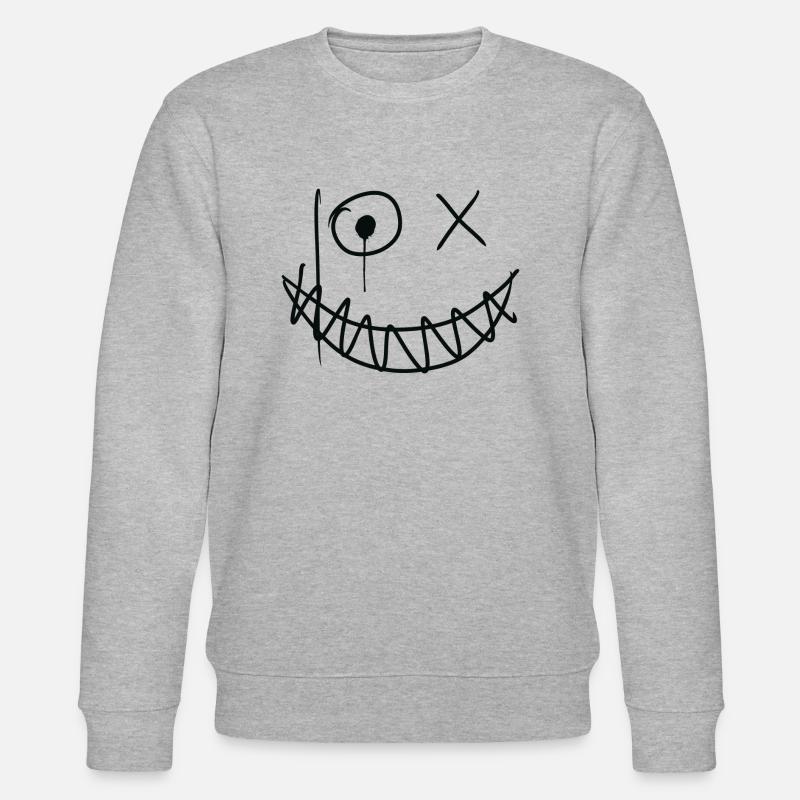 Hahaha grinsekatze - Stanley/Stella Unisex Bio-Sweatshirt CHANGER - Grau meliert