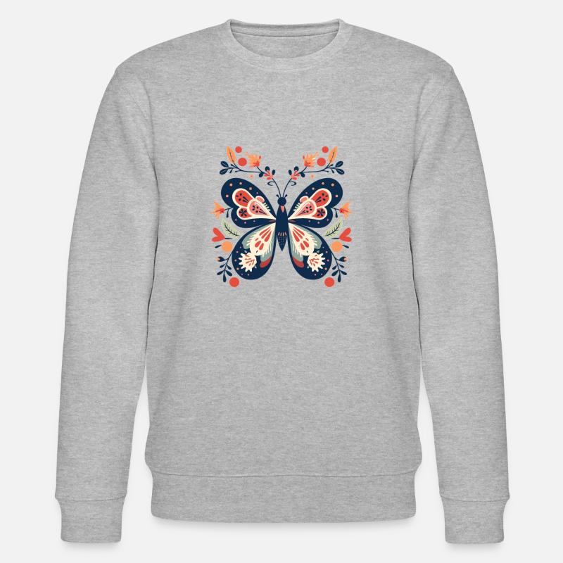 Butterfly Schmetterling - Stanley/Stella Unisex Bio-Sweatshirt CHANGER  - Grau meliert
