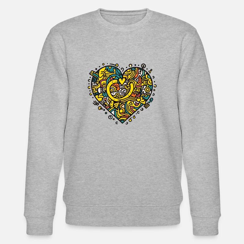 Herz Liebe - Stanley/Stella Unisex Bio-Sweatshirt CHANGER  - Grau meliert