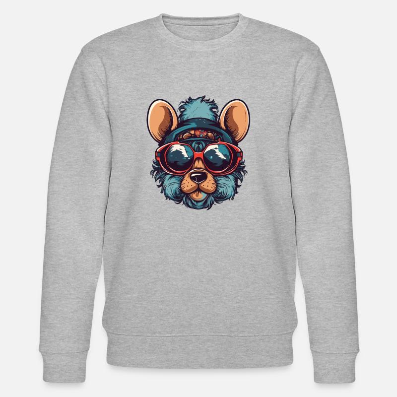Maus Brille - Stanley/Stella Unisex Bio-Sweatshirt CHANGER  - Grau meliert