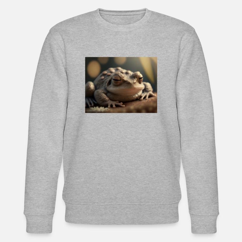 Cute animals doing hibernation – toad - Stanley/Stella CHANGER Unisex Organic Sweatshirt - heather grey
