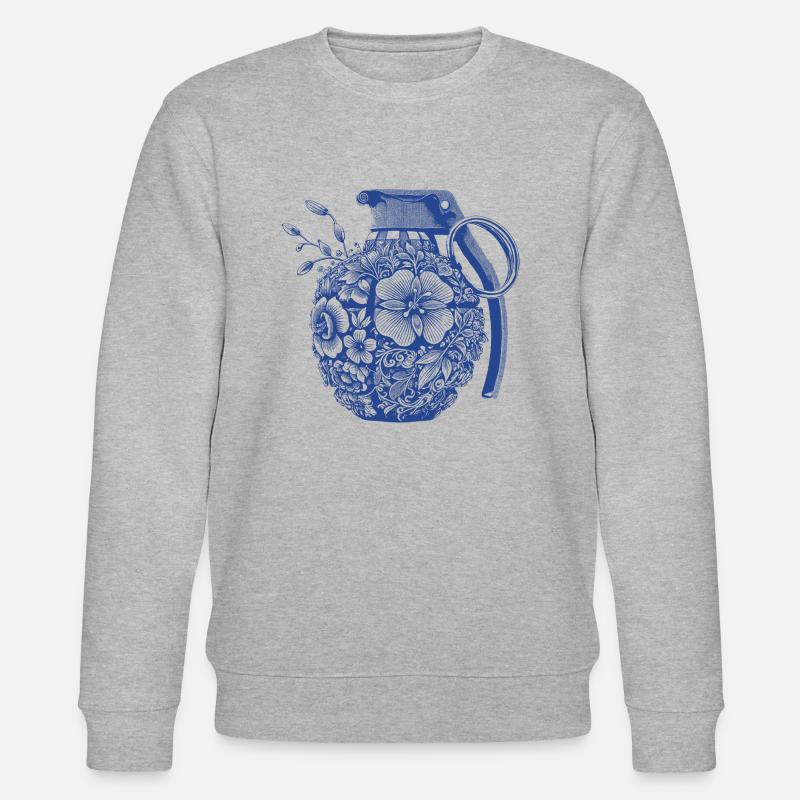 Blumen Granate - Stanley/Stella Unisex Bio-Sweatshirt CHANGER  - Grau meliert