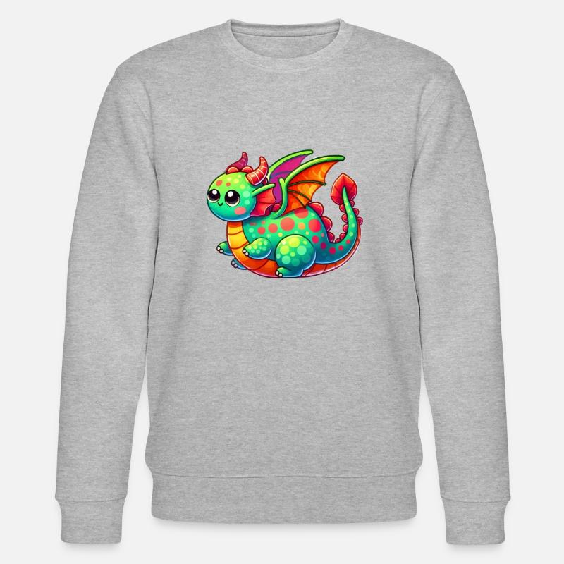 Dragon Comic - Stanley/Stella CHANGER Unisex Organic Sweatshirt - heather grey