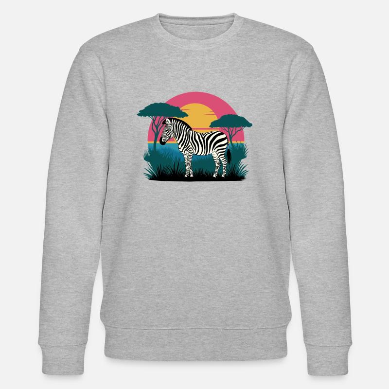 Sunset Zebra - Stanley/Stella Unisex Bio-Sweatshirt CHANGER  - Grau meliert