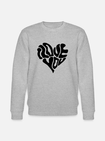 Je t'aime (lettrage) 01 - Sweat bio CHANGER Stanley/Stella Unisexe - gris chiné