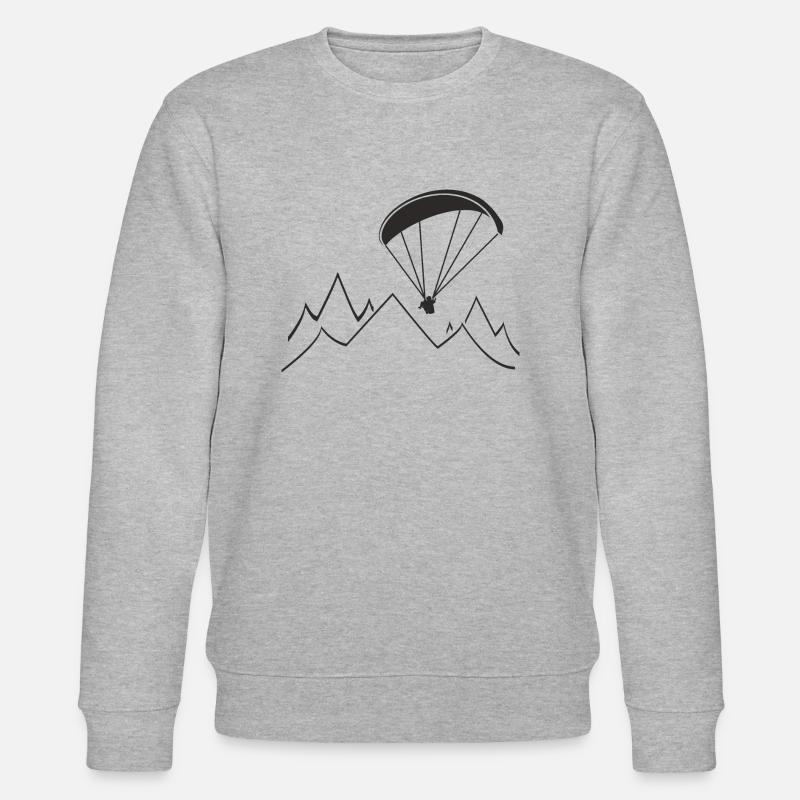 paragliding mountain Geschenk - Stanley/Stella Unisex Bio-Sweatshirt CHANGER  - Grau meliert