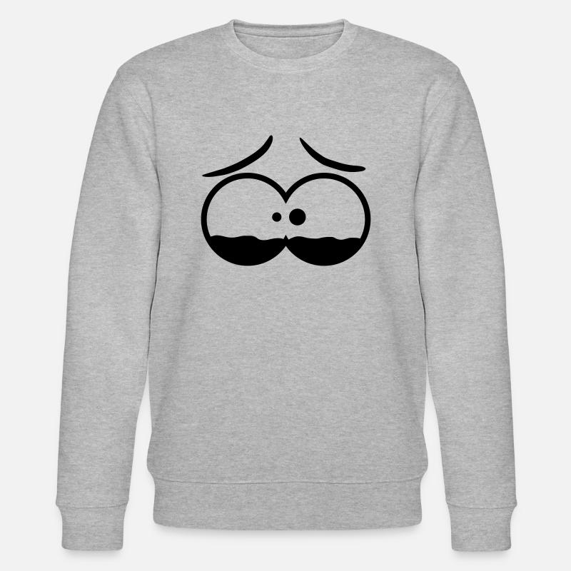 Sad Comic Face - Stanley/Stella Unisex Bio-Sweatshirt CHANGER  - Grau meliert