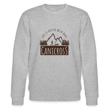 Canicross Leben mit Hunden - Stanley/Stella Unisex Bio-Sweatshirt CHANGER  - Grau meliert - Vorne - Nik (191cm) & Marisol (170cm)