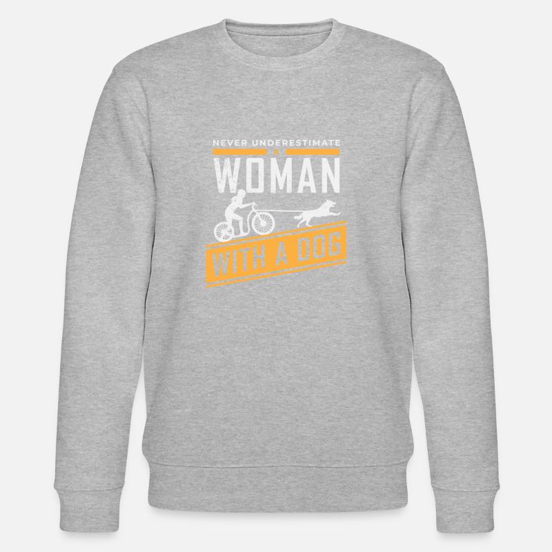 Frau mit Hundescooter - Stanley/Stella Unisex Bio-Sweatshirt CHANGER - Grau meliert