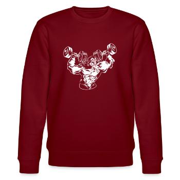 Gorilla workout beast gym - Stanley/Stella CHANGER Unisex Organic Sweatshirt - burgundy - Front - Nik (191cm) & Marisol (170cm)