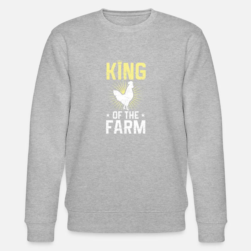 rooster king farmer - Stanley/Stella CHANGER Unisex Organic Sweatshirt - heather grey