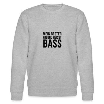 Techno Musik Bass | Technofestival Shirt Geschenk - Stanley/Stella Unisex Bio-Sweatshirt CHANGER  - Grau meliert - Vorne - Nik (191cm) & Marisol (170cm)