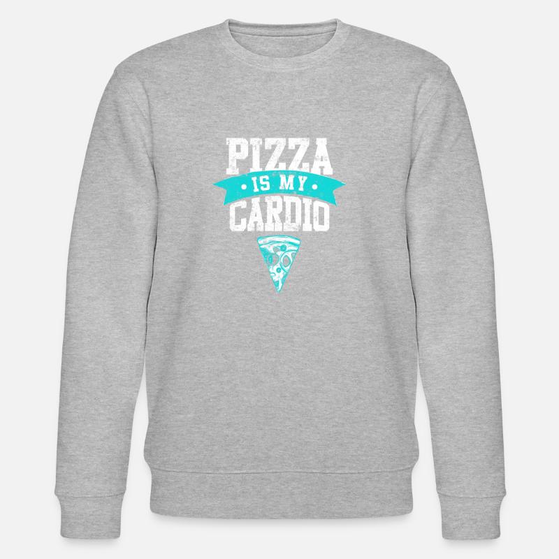 Pizza Spruch Cardio - Stanley/Stella Unisex Bio-Sweatshirt CHANGER - Grau meliert