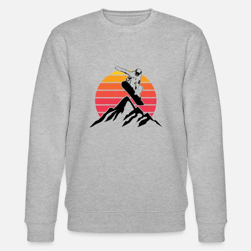 Snowboard Snowboarder Snowboarding Cadeaux d'hiver - Sweat bio CHANGER Stanley/Stella Unisexe - gris chiné