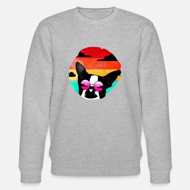 Cadeau graphique Retro Pit Bull - Sweat bio CHANGER Stanley/Stella Unisexe - gris chiné