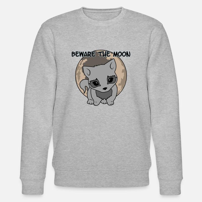 Werwolf und Mond - Stanley/Stella Unisex Bio-Sweatshirt CHANGER  - Grau meliert