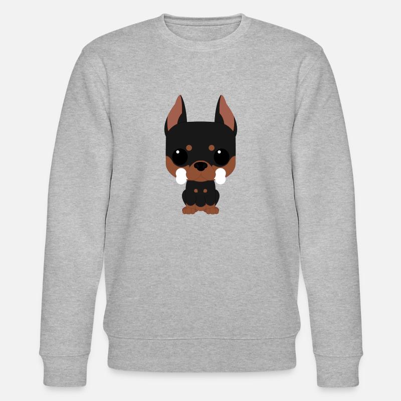 Dobermann süß funko - Stanley/Stella Unisex Bio-Sweatshirt CHANGER  - Grau meliert