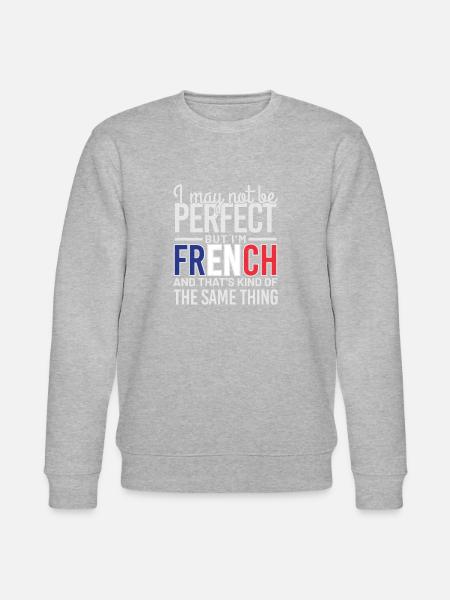 not perfect but french - Stanley/Stella CHANGER Unisex Organic Sweatshirt - heather grey