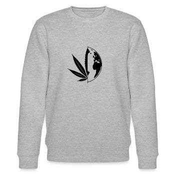 Feuille de mauvaises herbes | Cadeaux Ott Cannabis 420 Gras Ganja - Sweat bio CHANGER Stanley/Stella Unisexe - gris chiné - Devant - Nik (191cm) & Marisol (170cm)