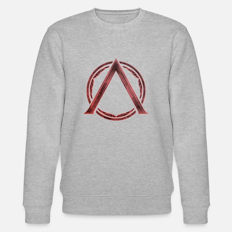 Sparta Lambda symbol fire red - Stanley/Stella CHANGER Unisex Organic Sweatshirt - heather grey