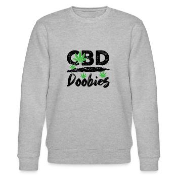 CBD Cannabis | Legal medicine oil tea gift ideas - Stanley/Stella CHANGER Unisex Organic Sweatshirt - heather grey - Front - Nik (191cm) & Marisol (170cm)