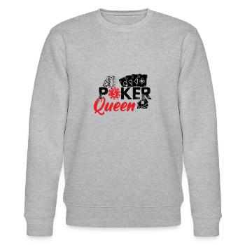 Poker Frauen Mädchen | Pokern Pokerface Geschenke - Stanley/Stella Unisex Bio-Sweatshirt CHANGER  - Grau meliert - Vorne - Nik (191cm) & Marisol (170cm)