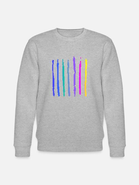 Bunte Linien - Stanley/Stella Unisex Bio-Sweatshirt CHANGER  - Grau meliert