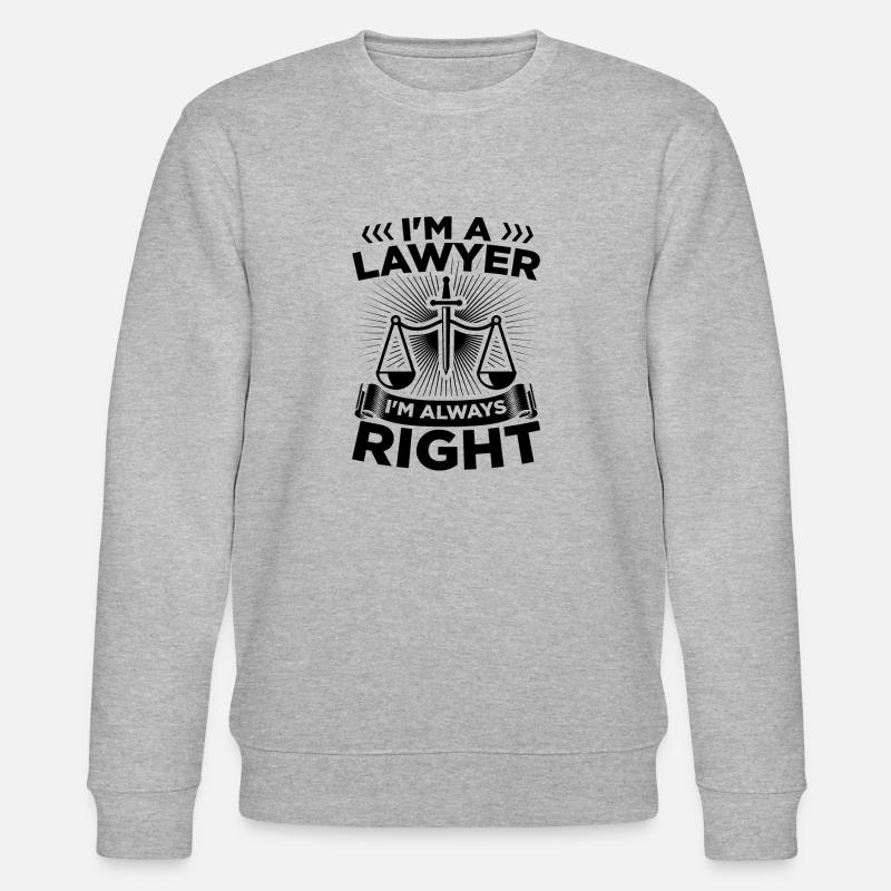 Avocat | Idée cadeau avocat avocats - Sweat bio CHANGER Stanley/Stella Unisexe - gris chiné